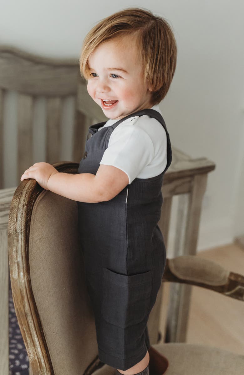 L'ovedbaby Organic Cotton Muslin Romper, Alternate, color, Chia Seed