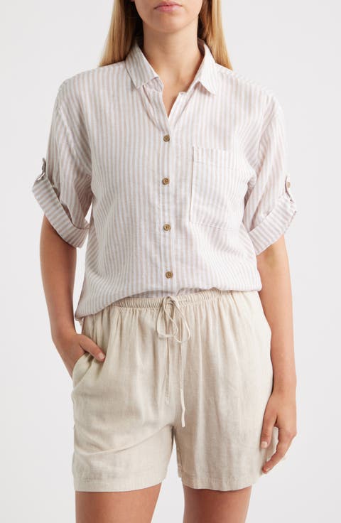 Mason Short Sleeve Stripe Button-Up Shirt