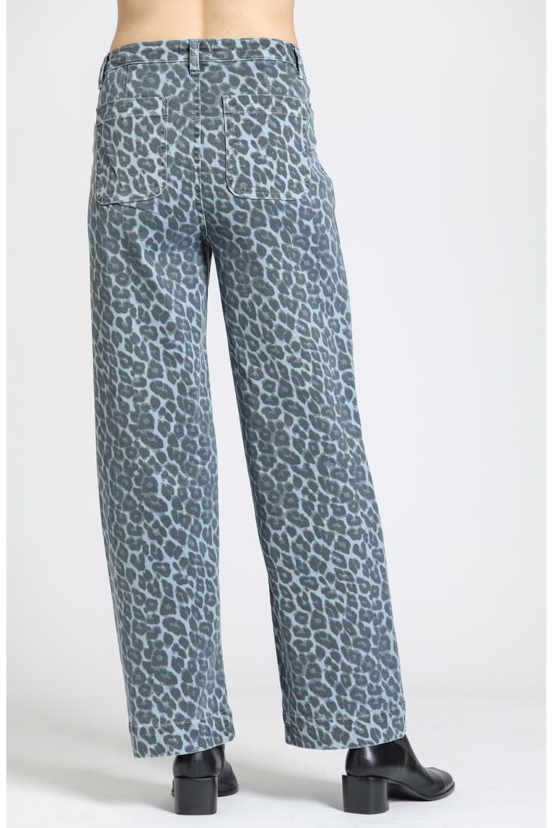 Leopard Print Wide Leg Jeans, Alternate, color, FADED BLUE