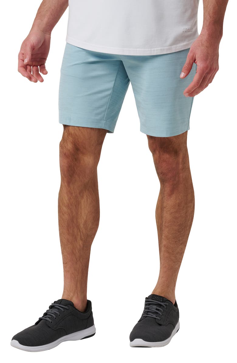 TravisMathew Travel Year flat Front Shorts, Main, color, Cory Blue