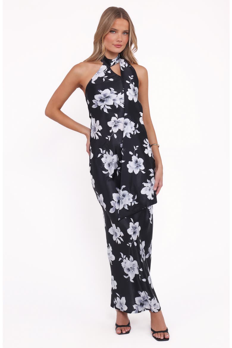 Freida Maxi Halter Dress, Alternate, color, BLACK FLORAL