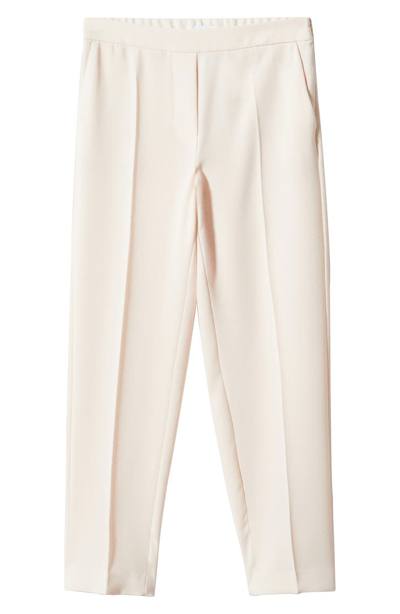MANGO Flowy Straight Leg Suit Pants, Alternate, color, Ecru