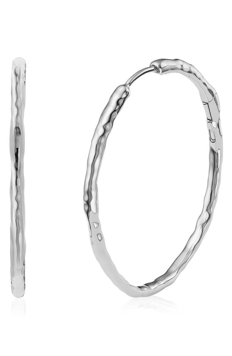 Monica Vinader Siren Muse Large Hoop Earrings, Main, color, Silver