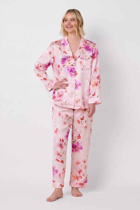 Floral Silk Pajama Set