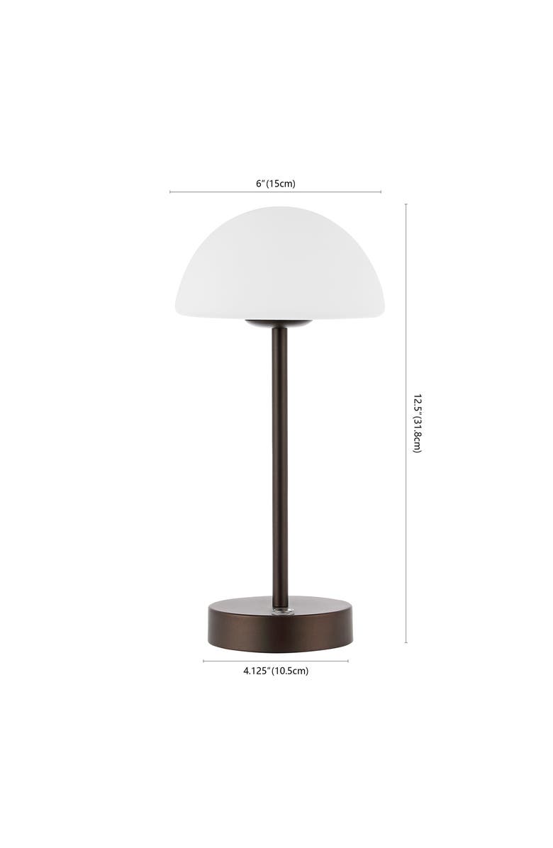 JONATHAN Y Xavier Bohemian Farmhouse Iron Rechargeable Integrated Portable LED Table Lamp, Alternate, color, Oil Rubbed Bronze