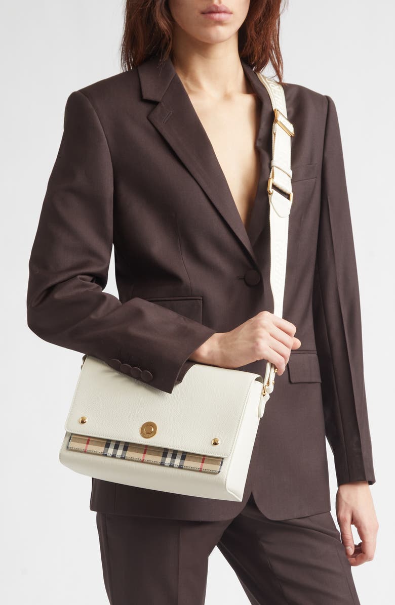 Burberry Medium Note Crossbody Bag, Alternate, color, Vintage Check/ Soap