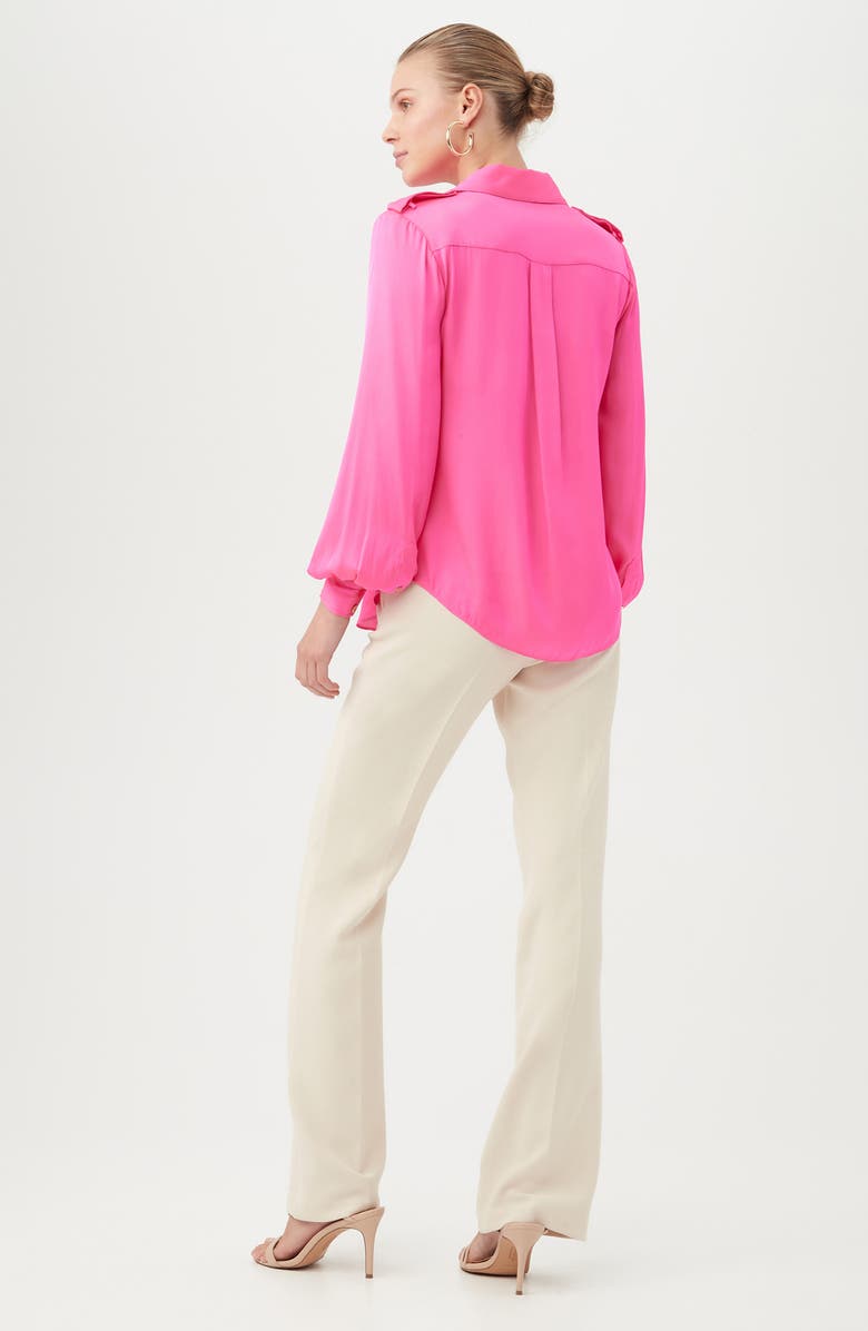 Trina Turk Astoria Silk Blend Button-Up Shirt, Alternate, color, 