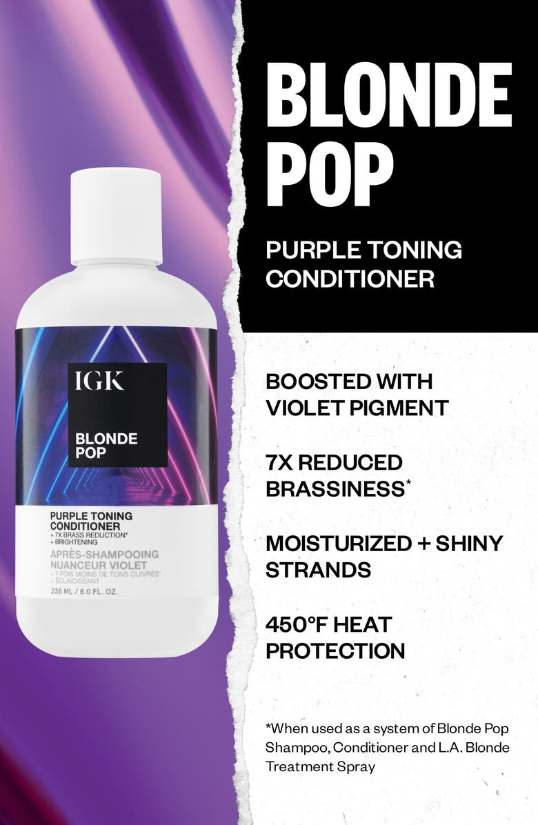 IGK Blonde Pop Purple Toning Conditioner, Alternate, color, 