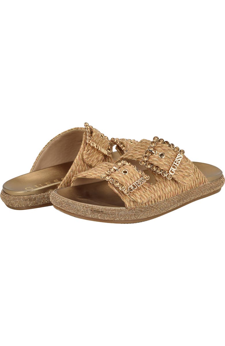 GUESS Funzy Slide Sandal, Alternate, color, Light Natural