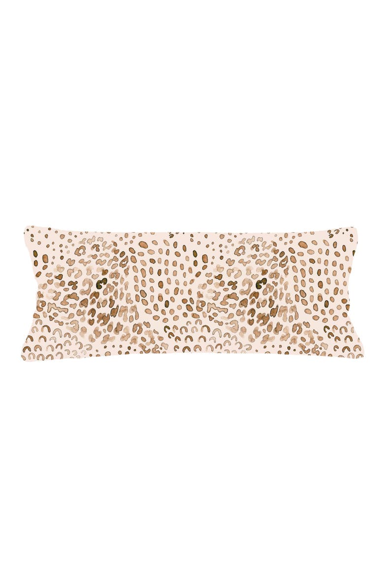 Brown Cheetah Velvet Pillow with Down Insert, Alternate, color, Brown