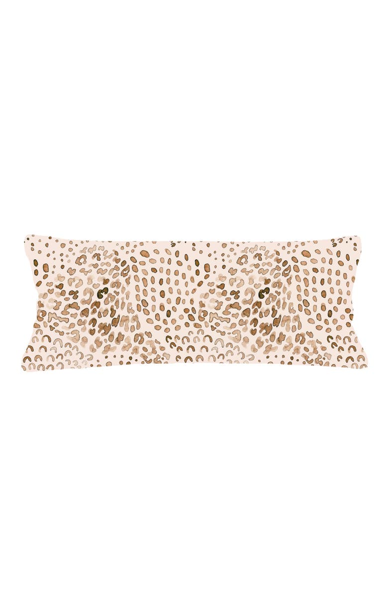Anaya Brown Cheetah Velvet Pillow with Down Insert, Alternate, color, Brown