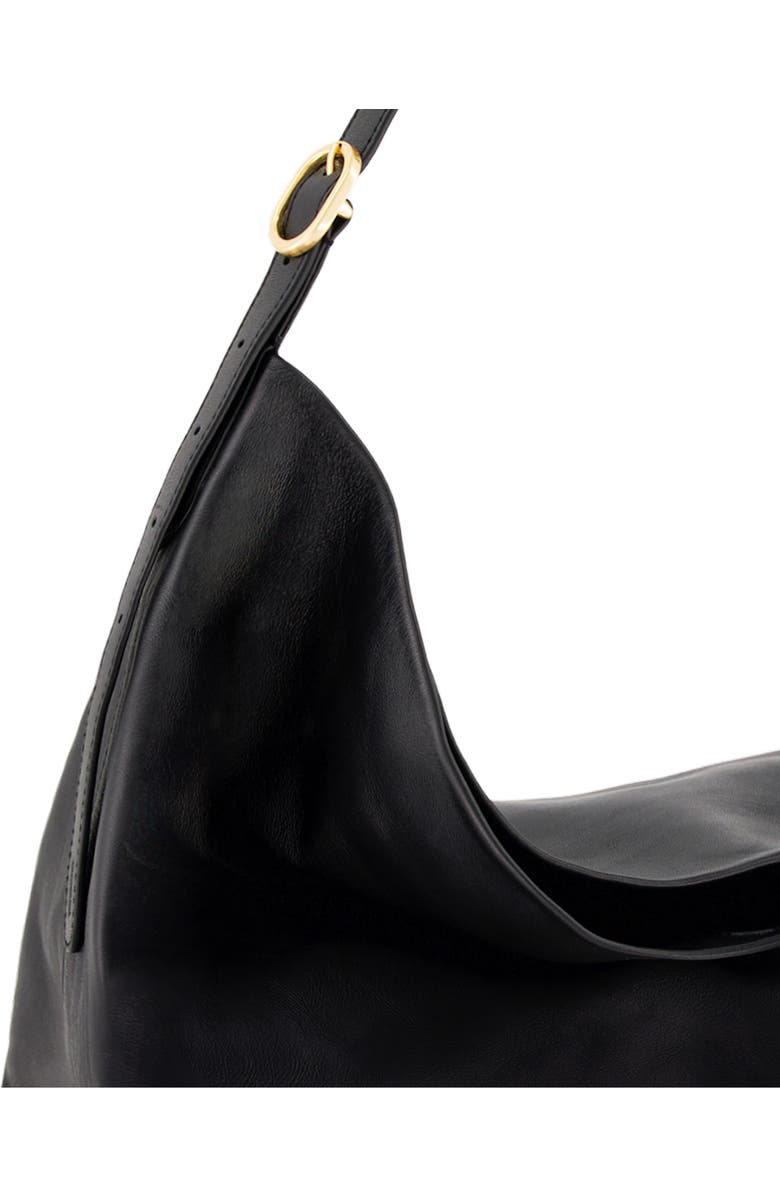 Vince Large Plonge Vivian Leather Hobo Bag, Alternate, color, Black