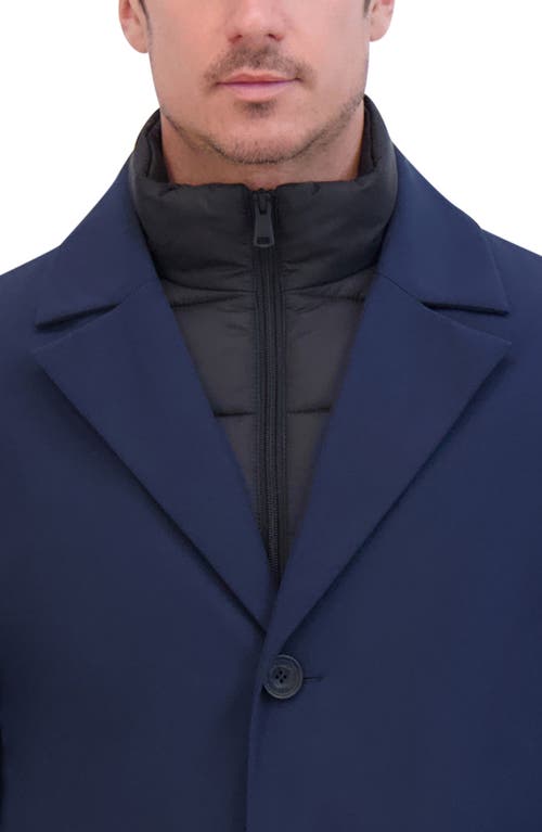 Kenneth Cole New York Water Resistant Jacket With Quilted Bib In Blue