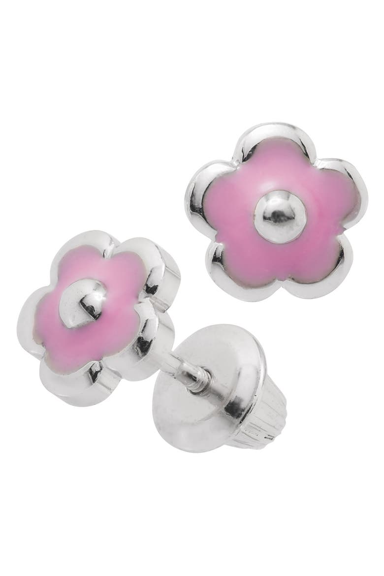 Sterling Silver Flower Earrings, Alternate, color, SILVER