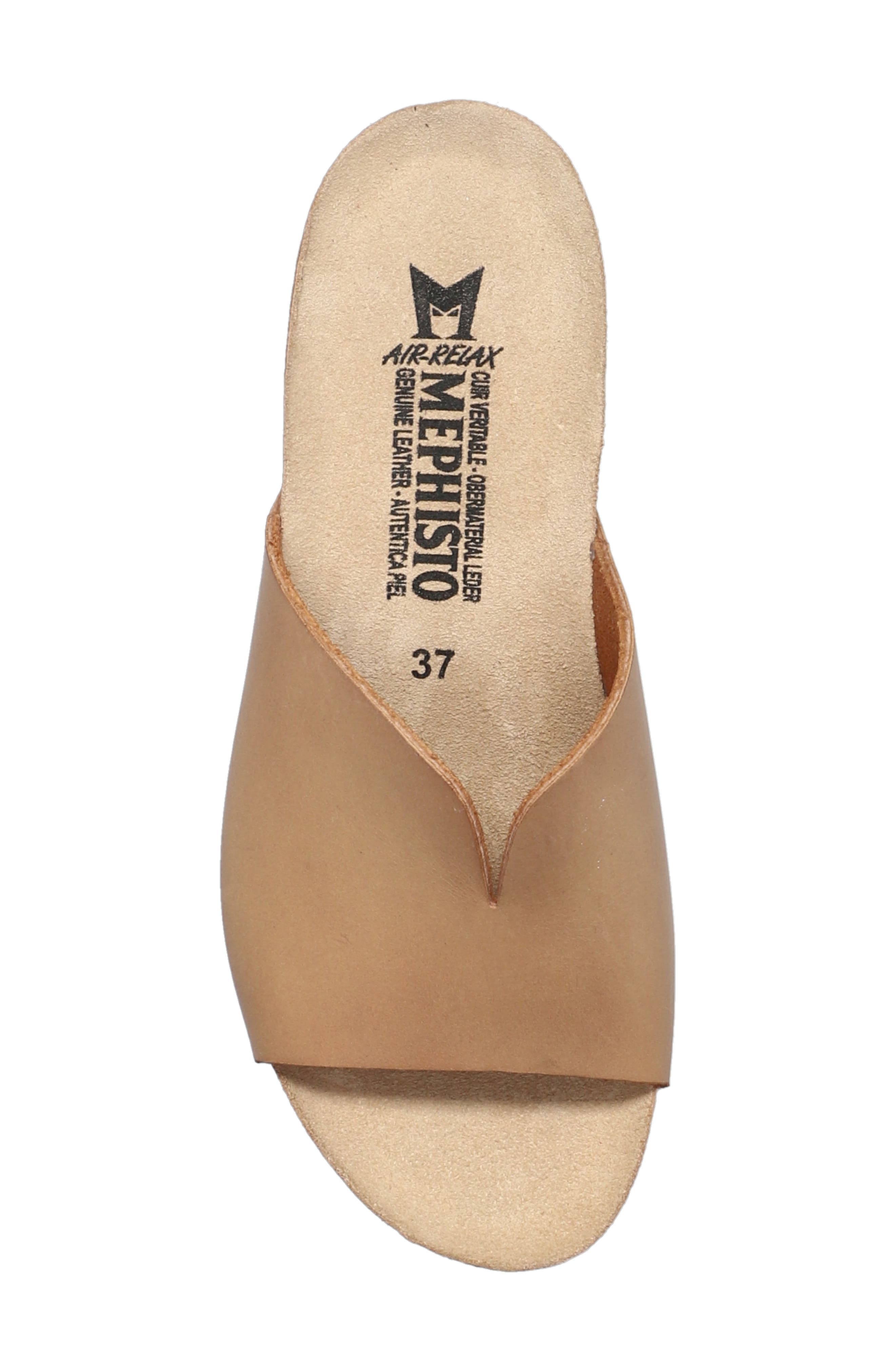 Mephisto Lisane Slide Sandal, Alternate, color, Camel Scratch Leather