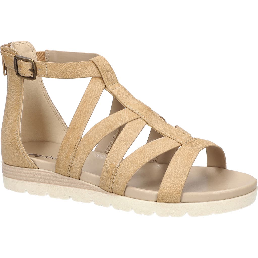 EASY STREET Vila Faux Leather Sandal (Women) in Natural at Nordstrom Rack, Size 5