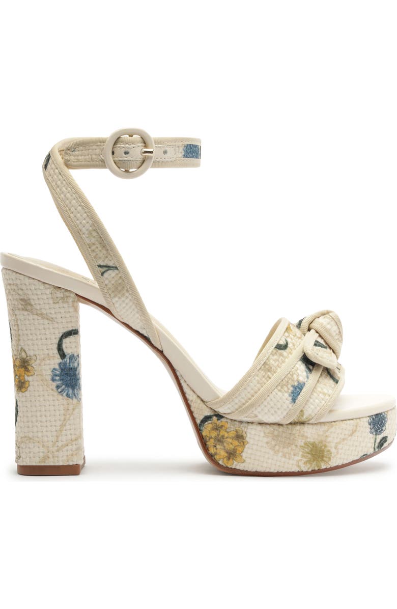 Alexandre Birman x AGUA Floral Bow Platform Sandal, Alternate, color,
