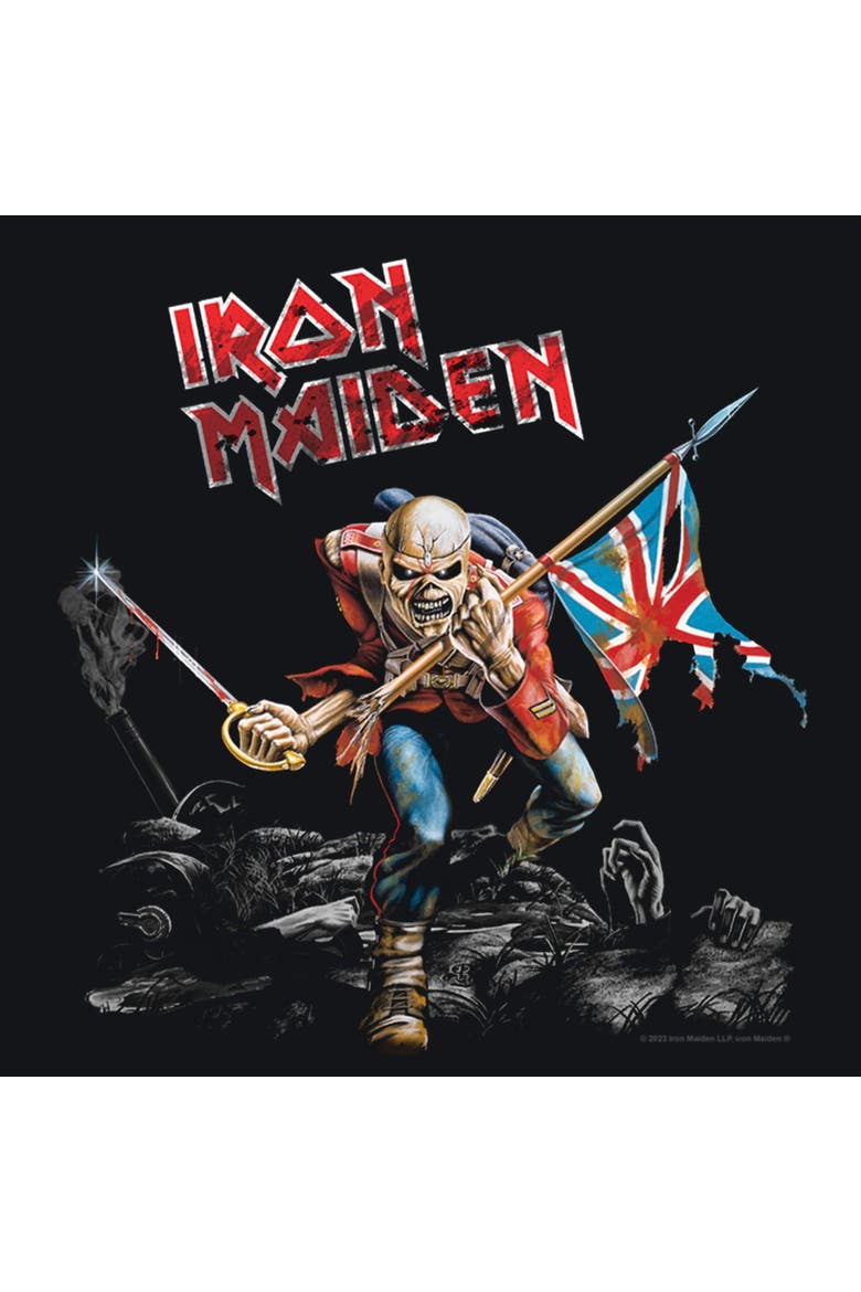Men's Iron Maiden Distressed the Trooper  Graphic T-Shirt, Alternate, color, Black