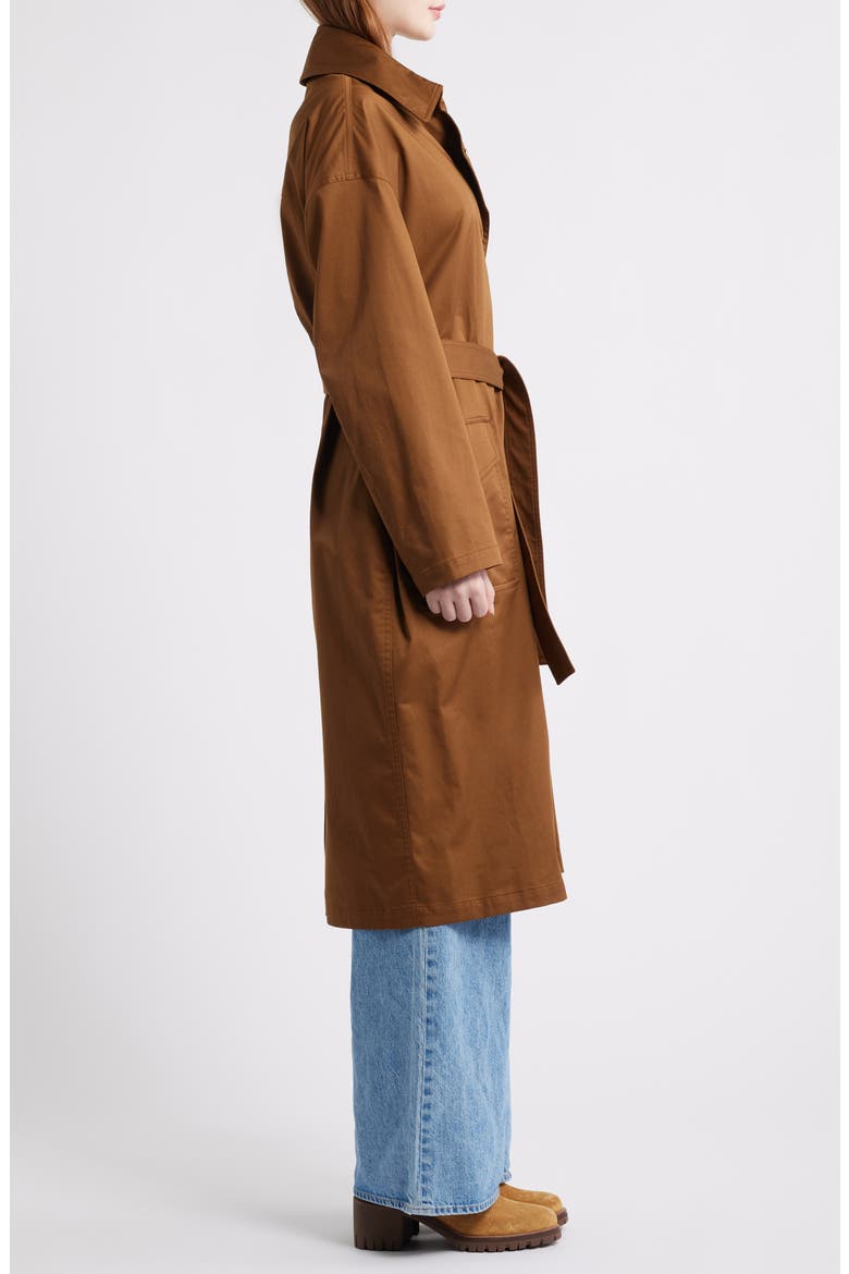 Rue Stretch Cotton Trench Coat, Alternate, color, LIGHT BROWN