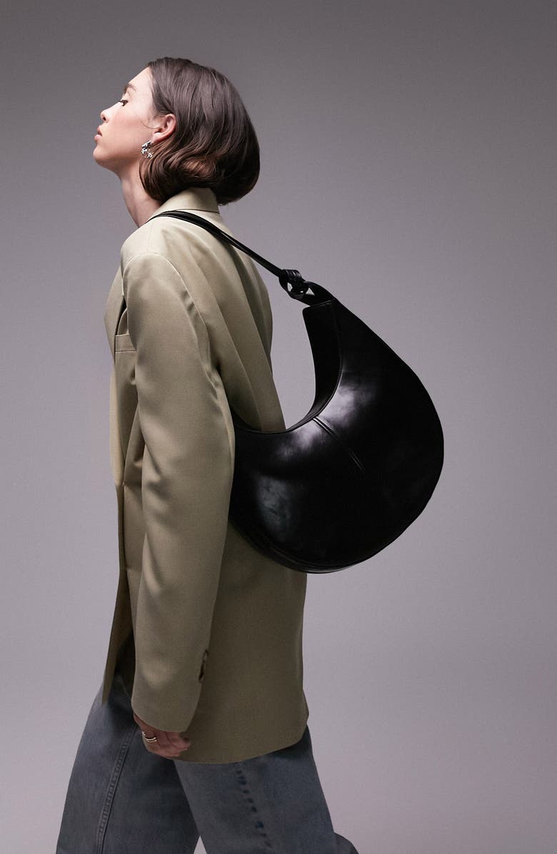 Topshop Stella Faux Leather Scoop Shoulder Bag, Alternate, color,