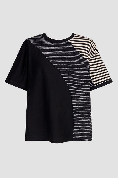 ALEMBIKA ALEMBIKA SPHERE PATCHWORK DESIGN CREW NECK TEE