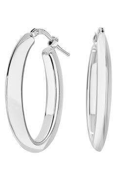 14k White Gold Plated CZ Round Hoop Earrings – Christmas Jewelry Deal