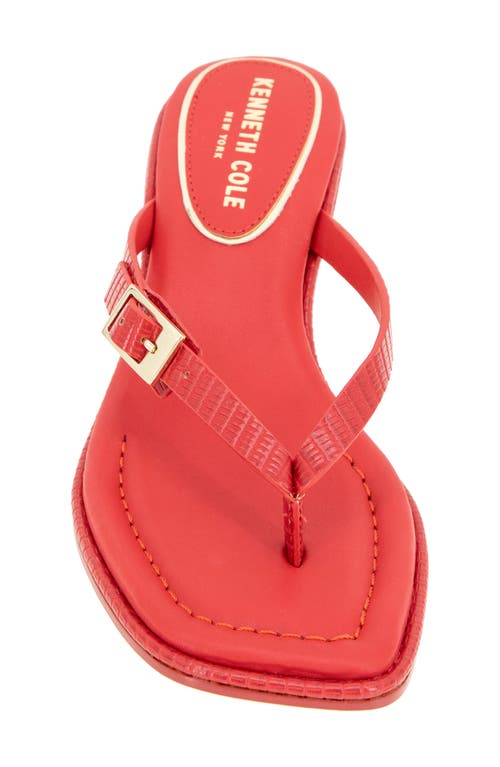 Kenneth Cole Gillie Kitten Heel Slide Sandal In Red Lizard