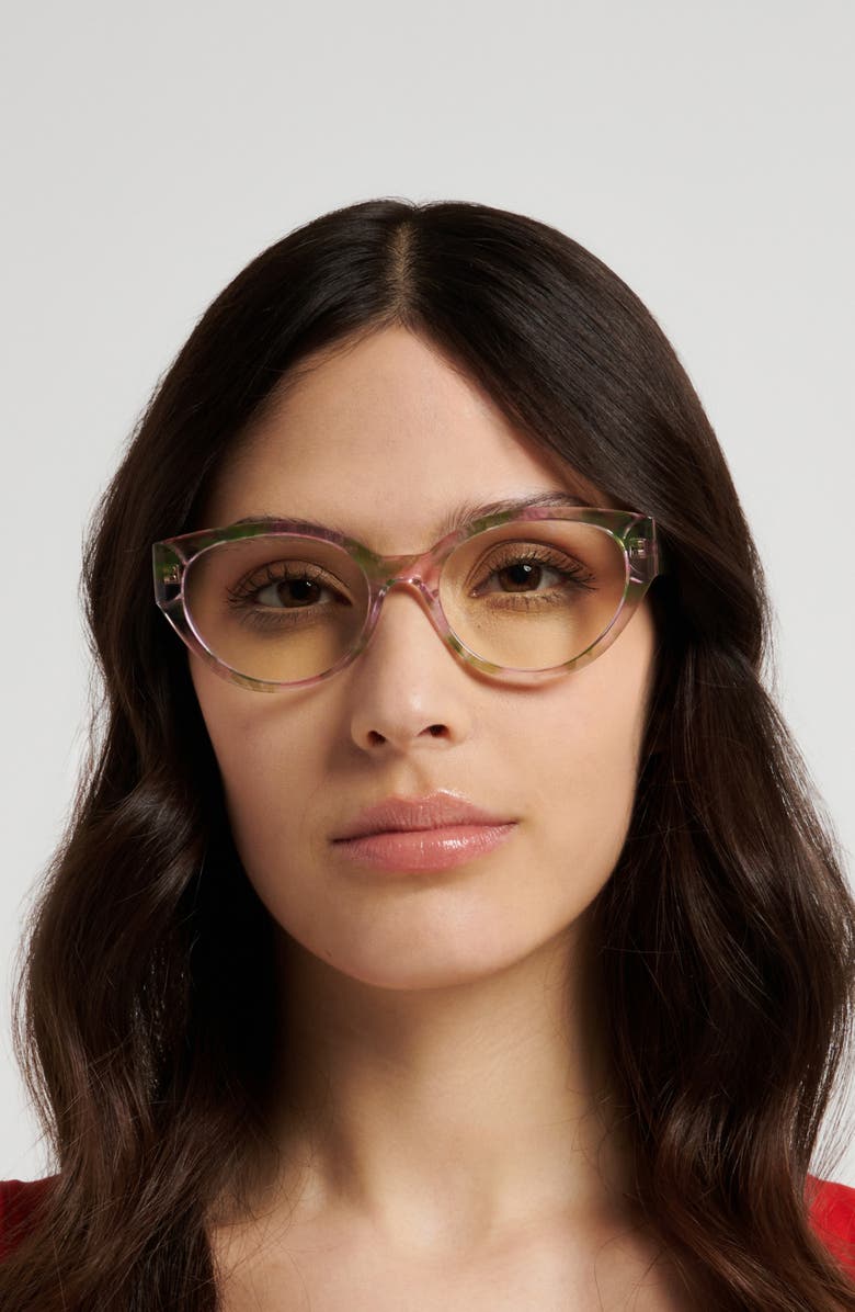 Kate Spade New York 53mm Reading Glasses, Alternate, color, Crystal Pattern/ Blue As