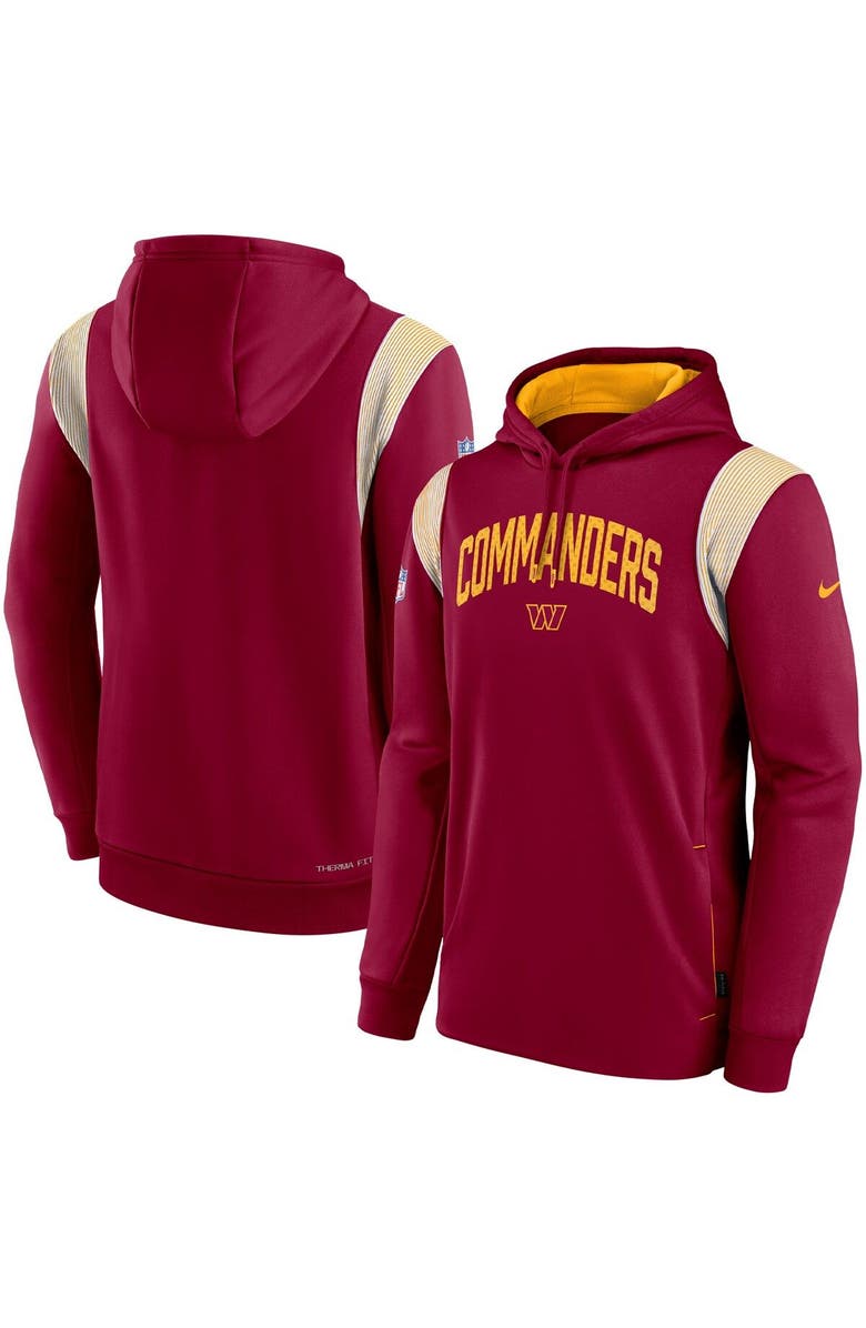 Nike Men's Nike Burgundy Washington Commanders Sideline Athletic Stack Performance Pullover Hoodie, Main, color, 