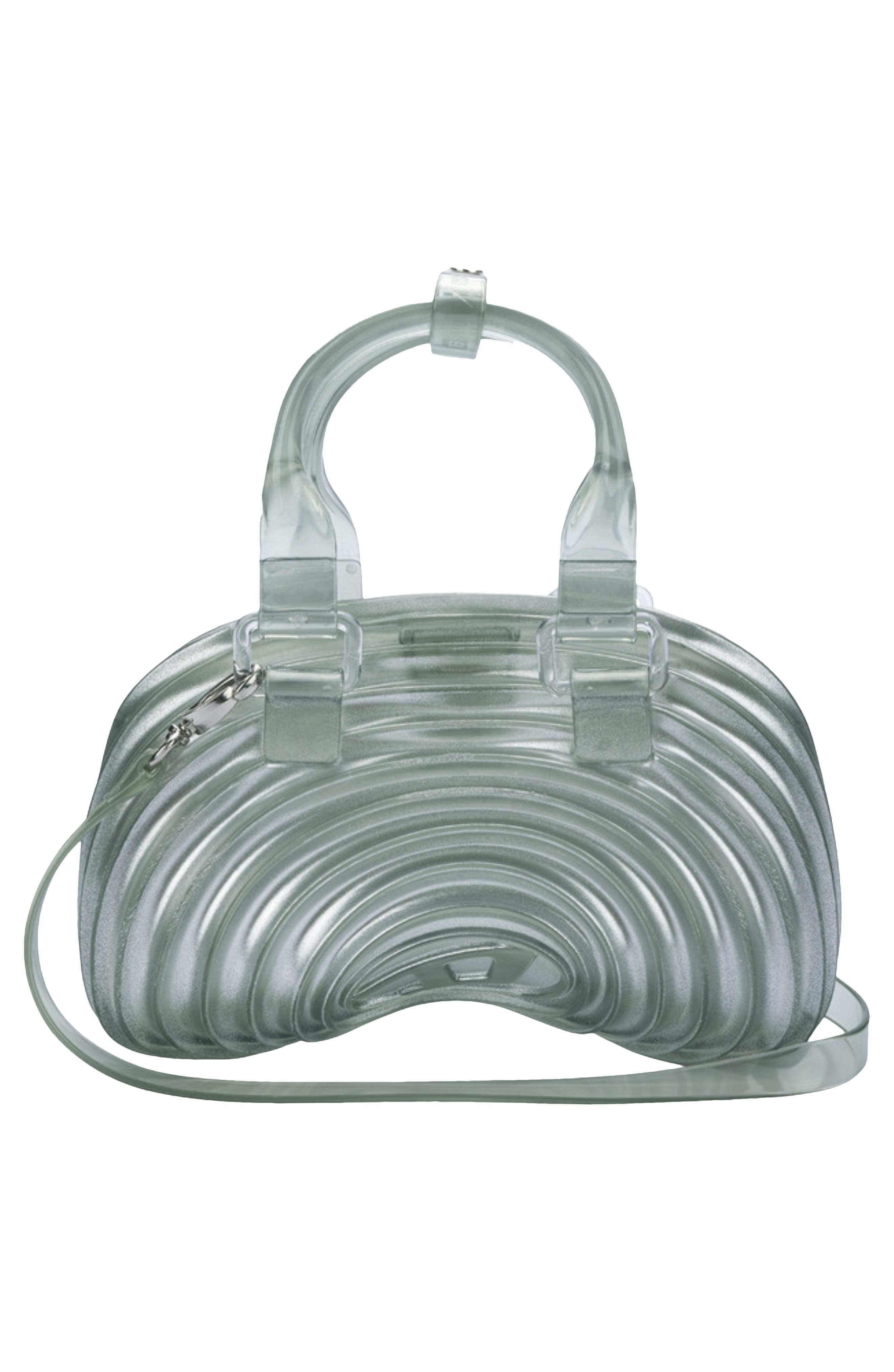 x Diesel Quantum Dome Shoulder Bag, Alternate, color, TRANSPARENT BLUE/ SILVER