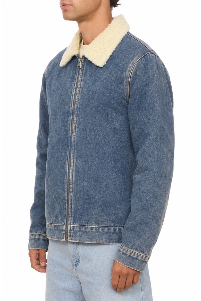 Sherpa Lined Denim Jacket, Alternate, color, LIGHT WASH DENIM