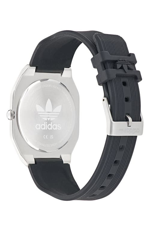 Adidas Originals Adidas City Tech Thin Silicone Strap Watch, 39mm In Black
