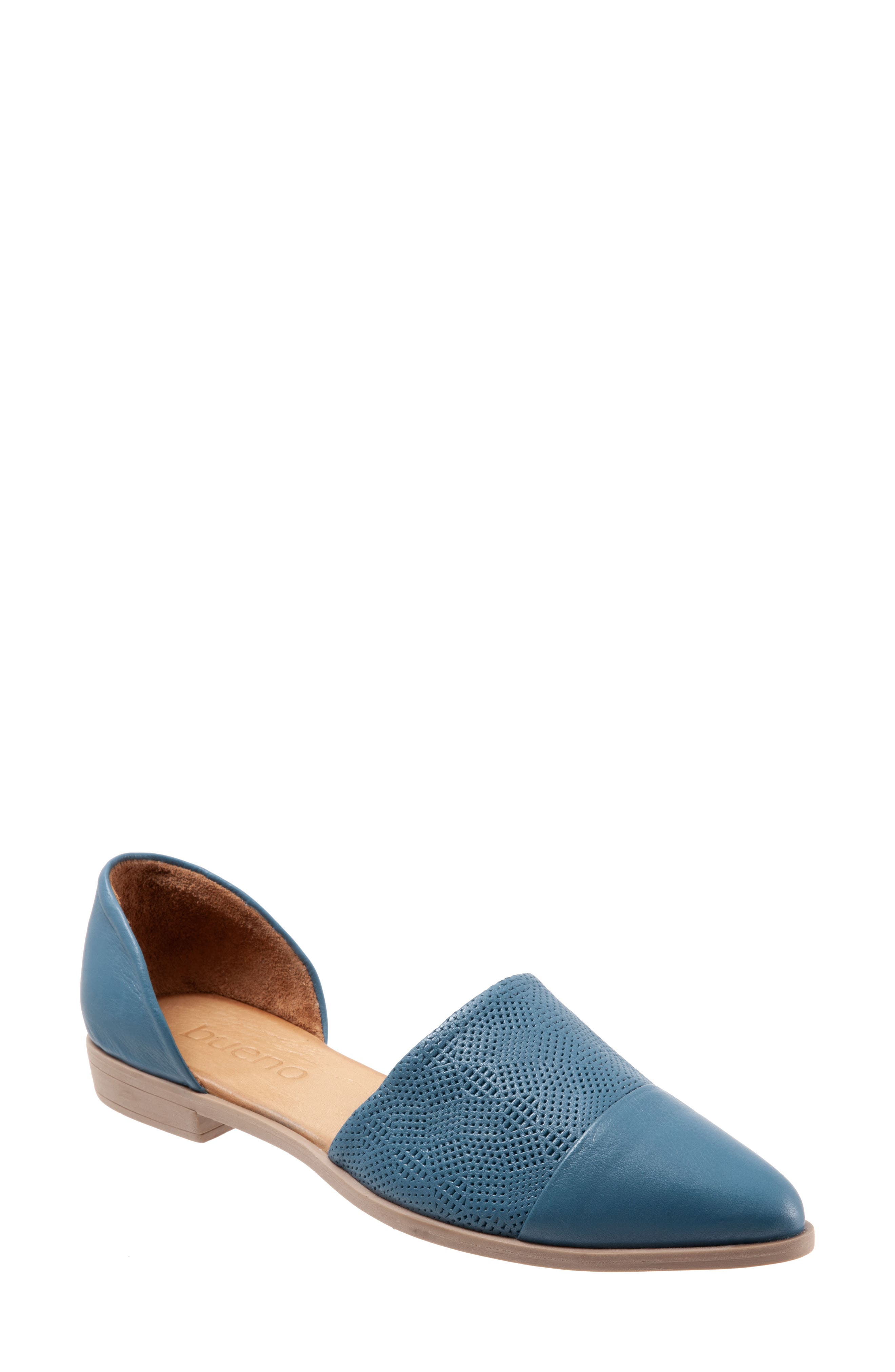 Bella d'Orsay Flat, Main, color, DENIM LEATHER