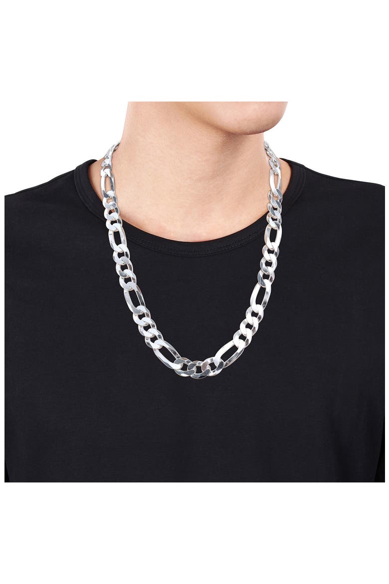 Men's Figaro Chain Necklace, Alternate, color, SILVER