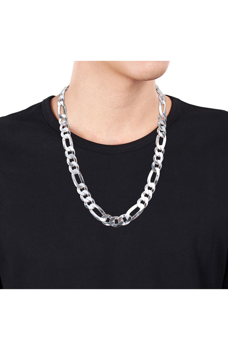 DELMAR Men's Figaro Chain Necklace, Alternate, color, Silver