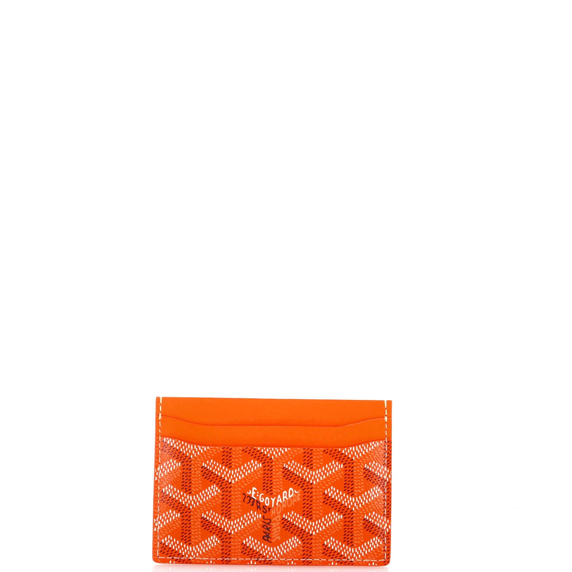 Pre-Owned Goyard Saint Sulpice Card Holder Coated Canvas, Alternate, color, Orange