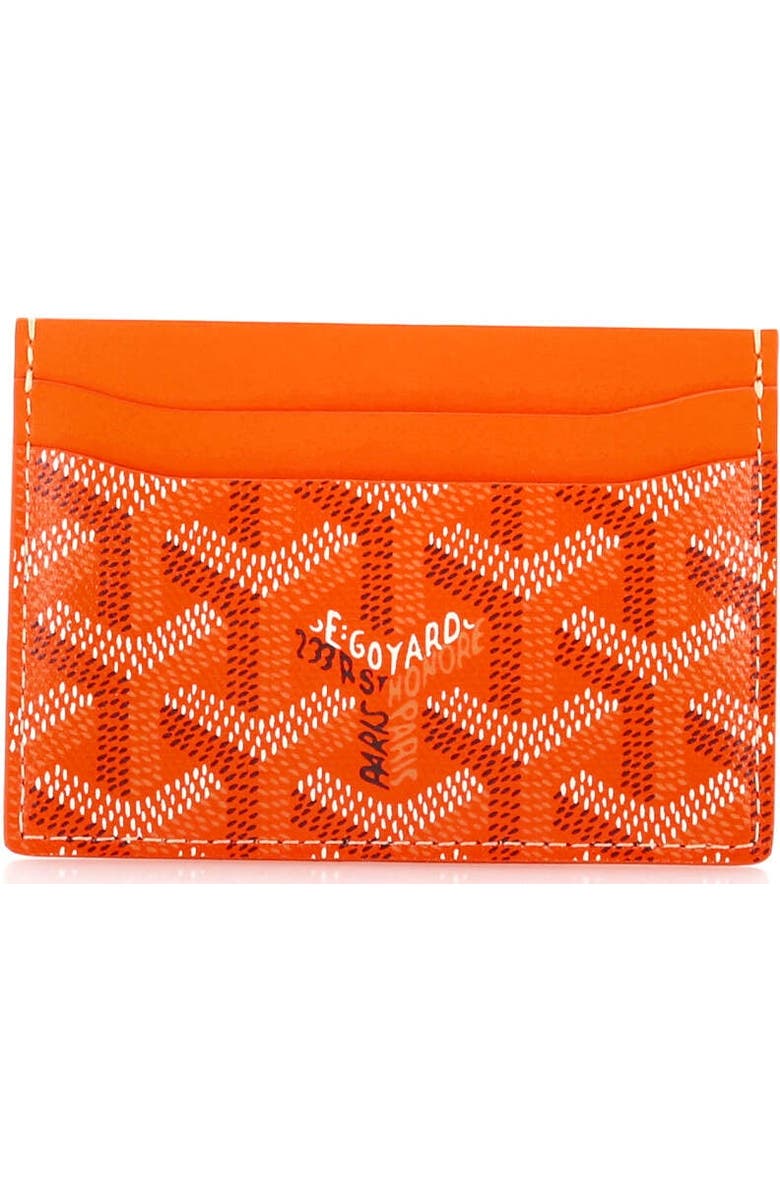 Pre-Owned Goyard Saint Sulpice Card Holder Coated Canvas, Alternate, color, Orange