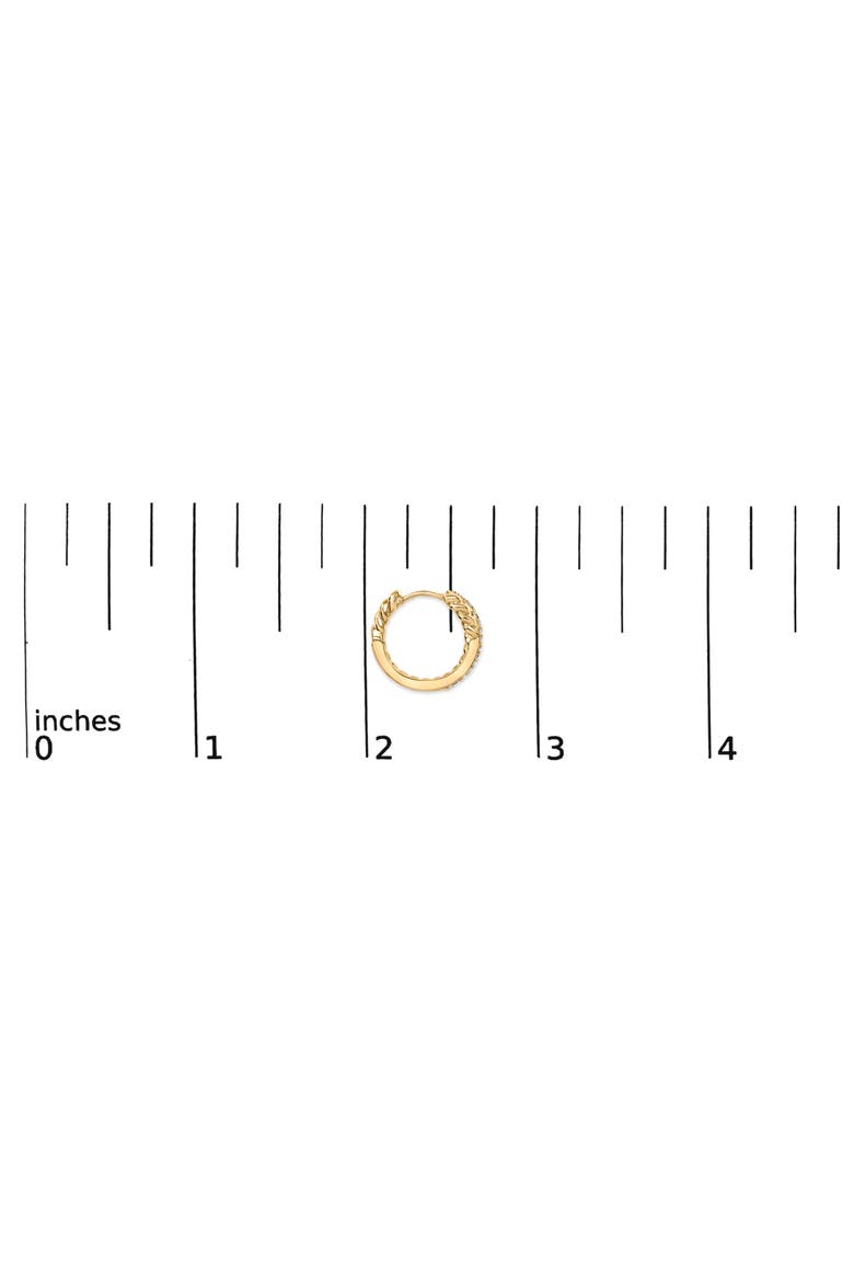 14K Yellow Gold Plated Sterling Silver 1/5 Cttw Diamond Twisted Design Hoop Earrings, Alternate, color, Yellow Gold over Silver