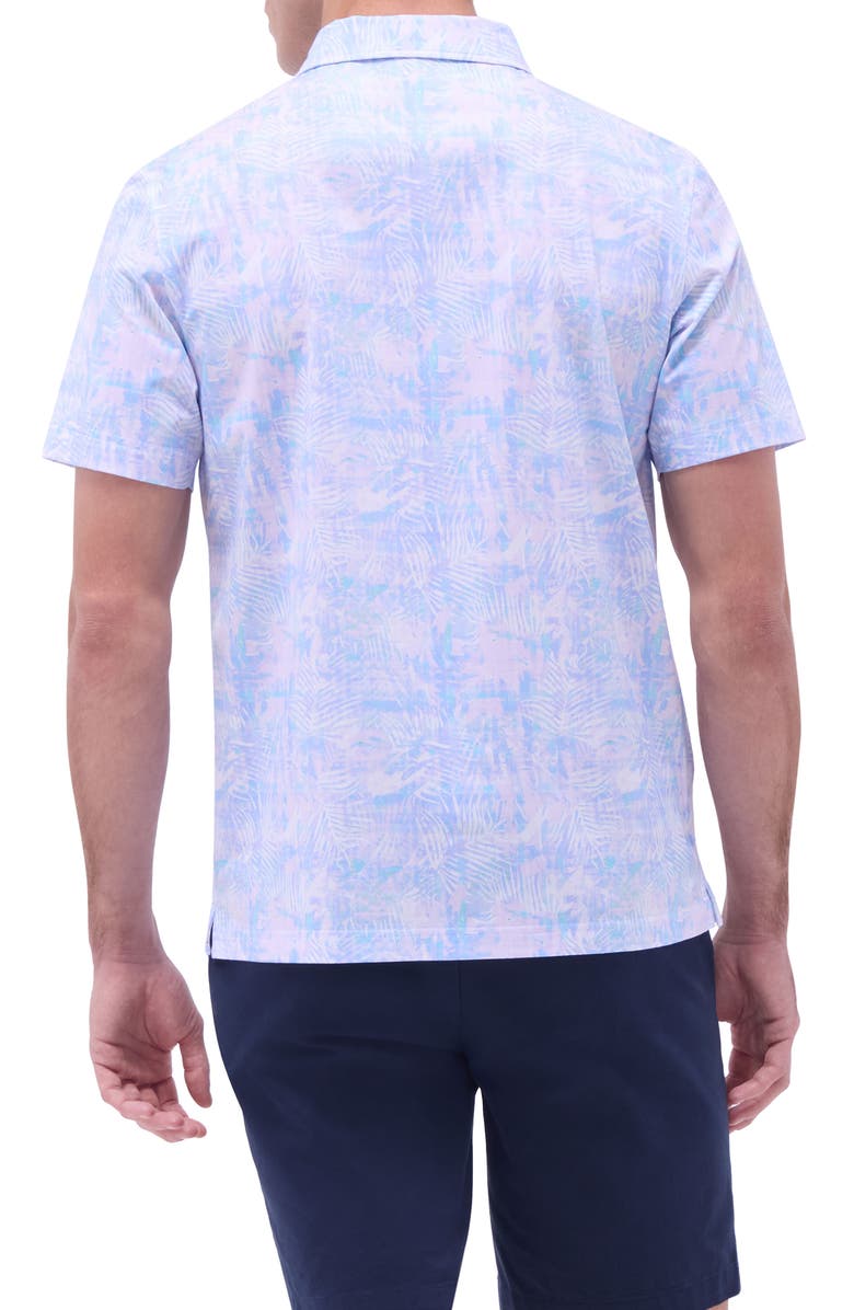 Bugatchi Victor OoohCotton<sup>®</sup> Leaf Print Polo, Alternate, color, Pink