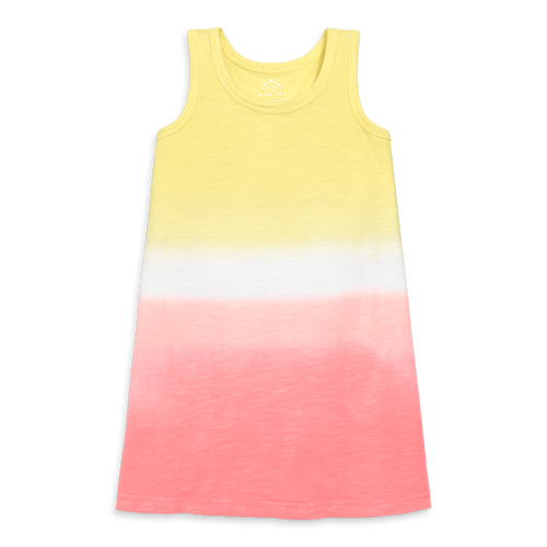 Primary Kids Tank Dress In Dip-dye In Flamingo Dip Dye