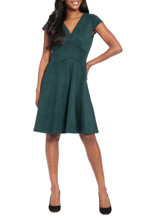 Wrap Bodice Fit & Flare Dress