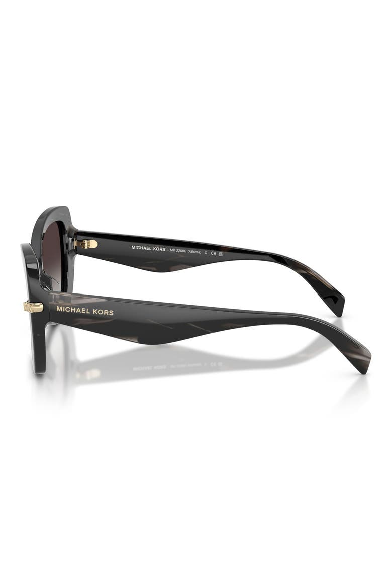 Atlanta 55mm Gradient Butterfly Sunglasses, Alternate, color, BLACK HORN / LIGHT GREY