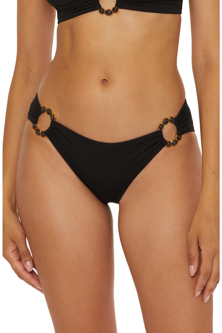 Marble Canyon Ring Hipster Bikini Bottoms, Main, color, BLACK