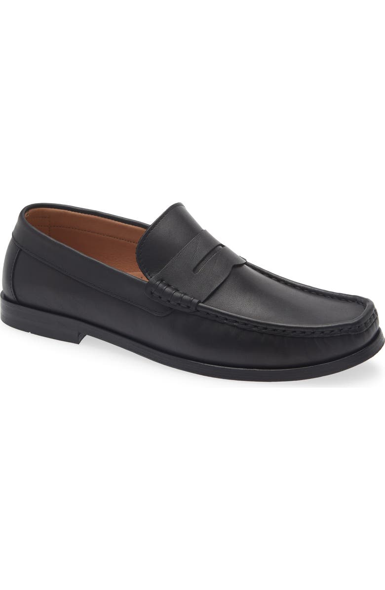 Bruno Magli Guiliano Penny Loafer, Main, color, Black Leather
