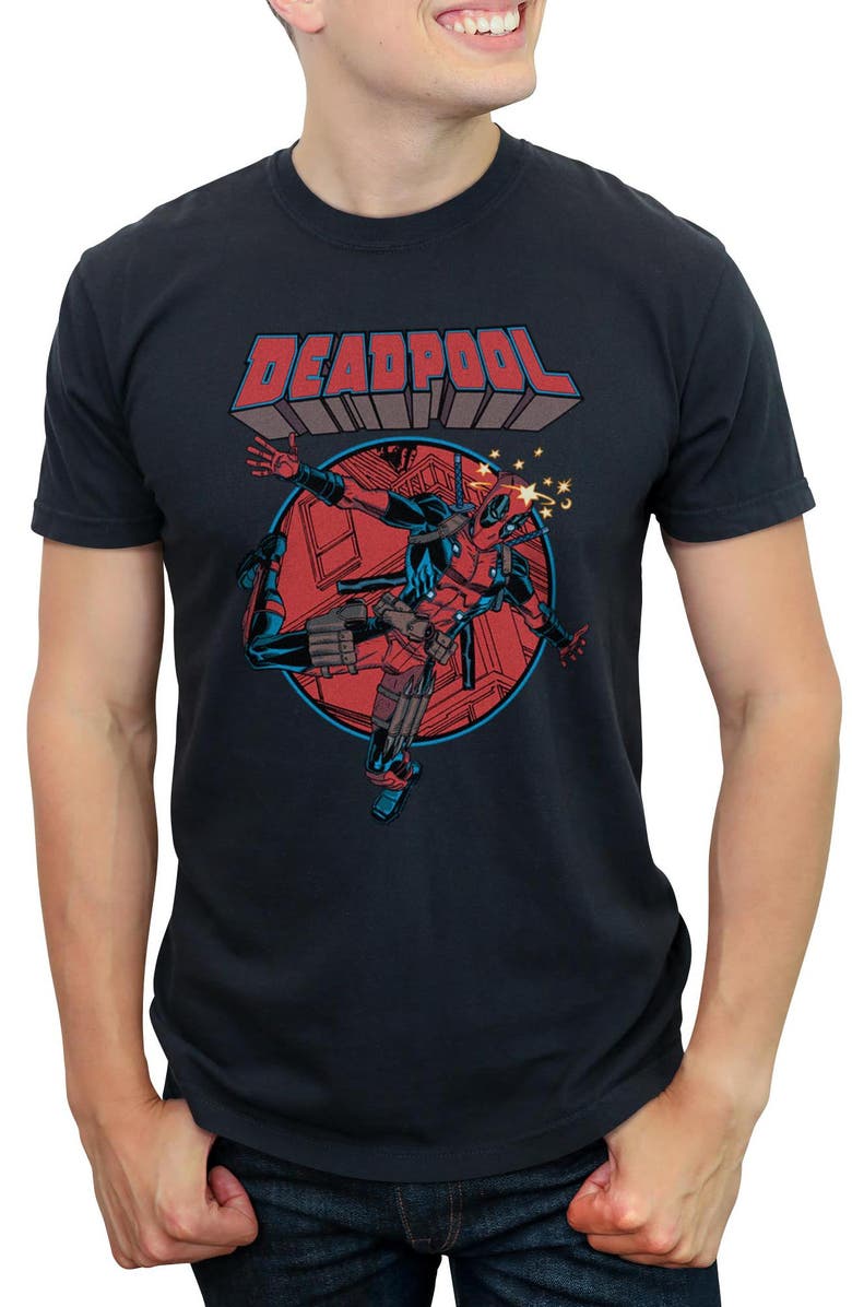 Marvel: Deadpool Men's Marvel Deadpool Falling Hero Graphic T-Shirt, Main, color, Black
