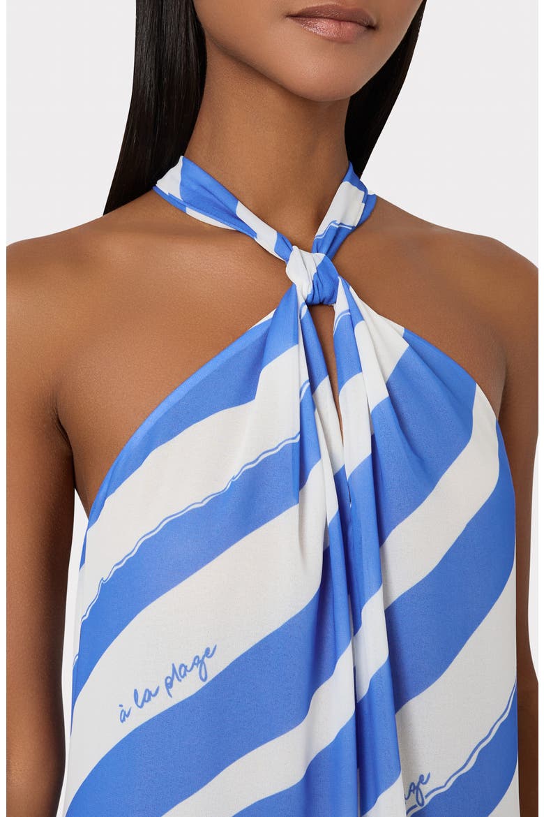 Ava Cross Halter Cover-Up Dress, Alternate, color, BLUE/ WHITE