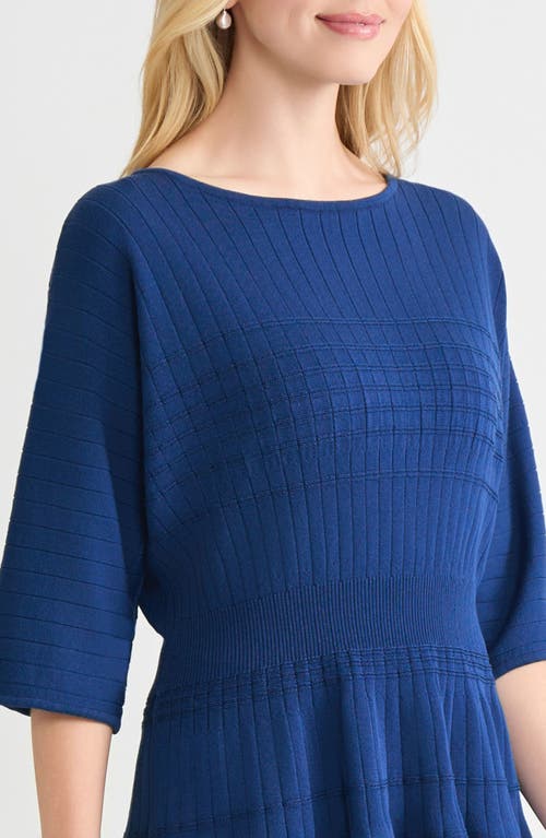 Misook Dolman Sleeve Rib Sweater In Blue