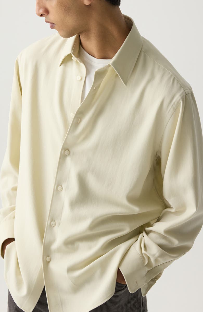 Theory Leaf Relaxed Button-Up Shirt, Alternate, color, Oat Milk