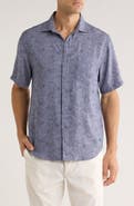 Tommy Bahama Etched Hibiscus Short Sleeve Button-Up Shirt