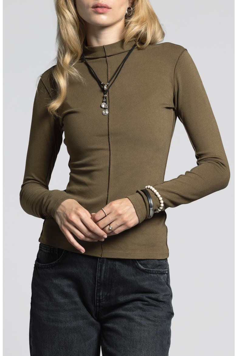 Marisol Mock Neck Top, Main, color, DARK OREGANO